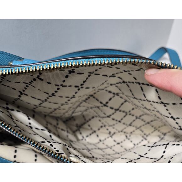 Kate Spade Newbury Lane Turquoise Saffiano Leather Satchel Crossbody Purse - Picture 12 of 15